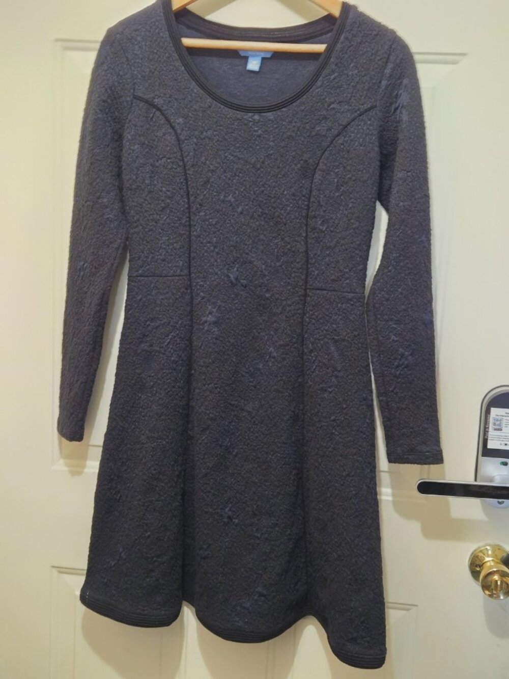 Simply Vera Vera Wang Black & Purple Long Sleeve Dress